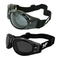 thumbnail image 1 of 2 Pairs MotoFrames MF Vulcan Padded Motorcycle Goggles Black Frames, Polarized Smoke/Smoke Lenses, 1 of 9