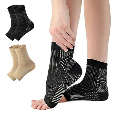 2 Pairs Neuropathy Pain Relief Socks - Functional Plantar Fasciitis Socks for Men and Women - Soothe Neuropathy Pain and Improve Foot Health
