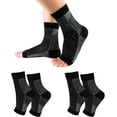 thumbnail image 1 of 2 Pairs Neuropathy Socks for Women and Men, Soothe Socks for Neuropathy Pain, Toeless Compression Ankle Socks, Ankle Brace Plantar Fasciitis Relief, 1 of 5