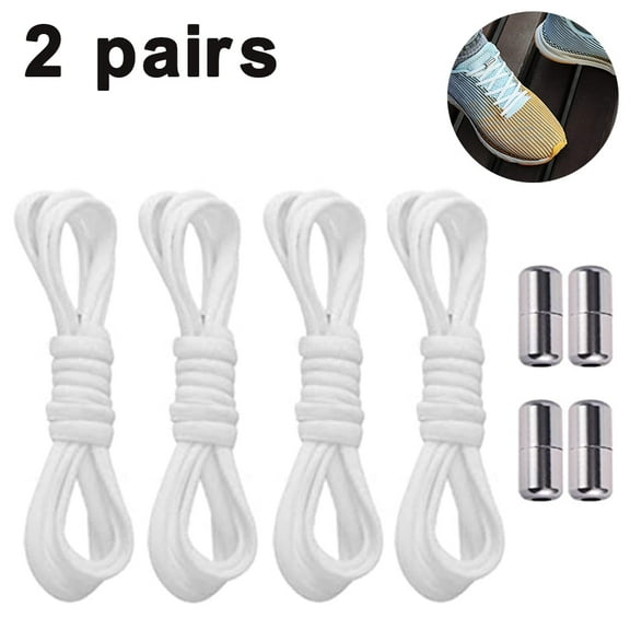 2 Pairs No Tie Elastic Shoe laces - Shoelaces for Kids, Adults and Elderly, One Size Fits All