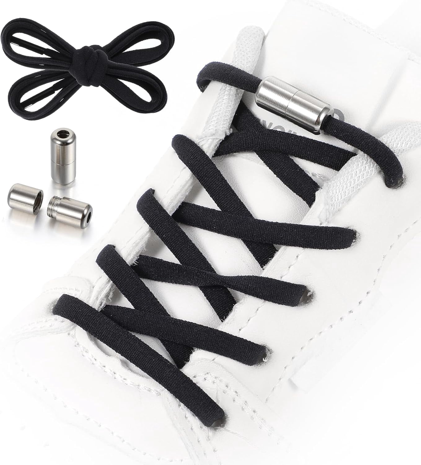 2 Pairs No-Tie Shoelaces, Elastic Laces for Kids and Adults Gym and ...