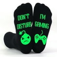 thumbnail image 1 of 2 Pairs Novelty Cotton Socks Do Not Disturb I'm Gaming Socks Soft Unisex Sock Funny Christmas Great Gifts for Men Women Gamers, 1 of 9
