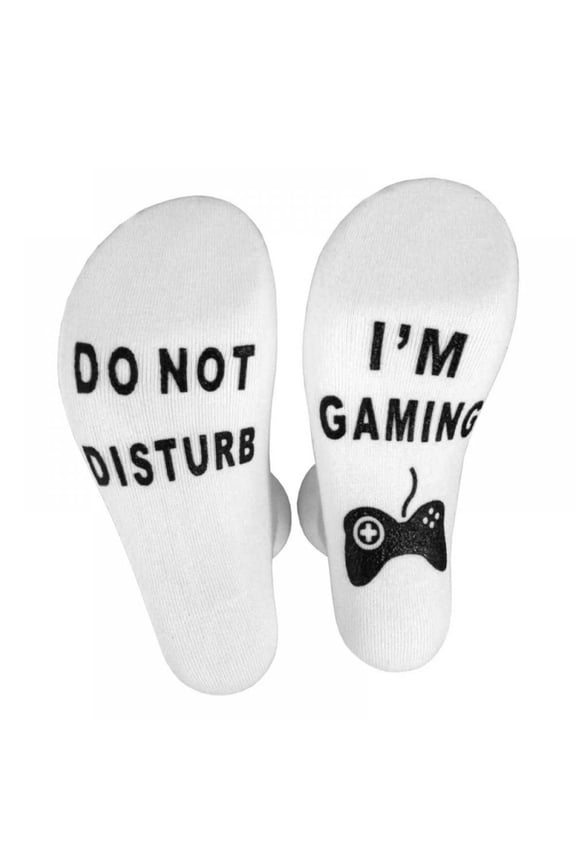 2 Pairs Novelty Cotton Socks Do Not Disturb I'm Gaming Socks Soft Unisex Sock Funny Christmas Great Gifts for Men Women Gamers