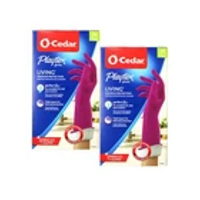 2 Pairs - O-Cedar Playtex Gloves Reuseable Rubber Cleaning Gloves Size - Medium