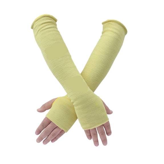 2 Pairs Of Non-disposable, High-temperature Resistant, Cut-resistant Woven Protective Arm Guards (yellow) ,More Durable