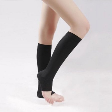2 Pairs Open Toe Socks Compression Toe-Less Socks Knee High Support Socks For Men Women