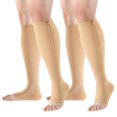 thumbnail image 1 of 2 Pairs Open Toe Zipper Medical Sport Copper Compression Socks With Anti-slip Silicone for Women & Men Circulation 15-20 mmHg is Best Support for Athletic Running Cycling, Nursing, Travel, 1 of 7