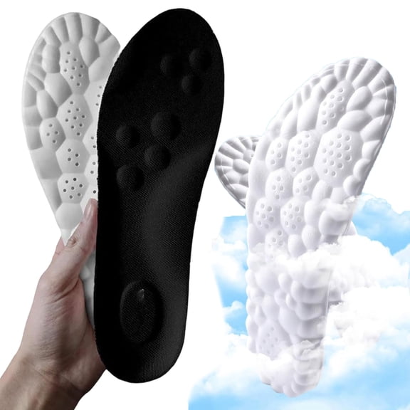 2 Pairs Original Insoles for Men Women, 2026 4D Cloud Insoles Boosting Massage, Memory Foam Thermal Insoles, Comfy Insole with Arch Support