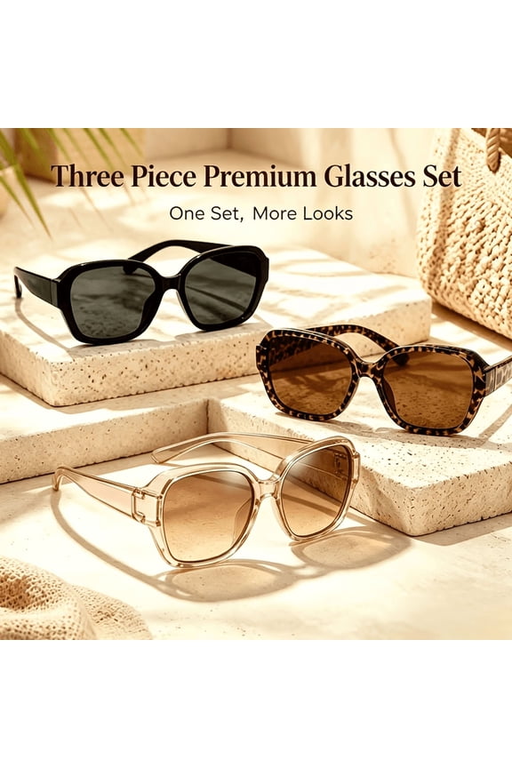 2 Pairs of Oversized Polarized Sunglasses, Wearable Over Regular Eyeglasses, Unisex. Ideal for Driving, Parties, Daily Wear and Photo Props. Perfect Gift for Birthdays, Valentines Day and Christmas.