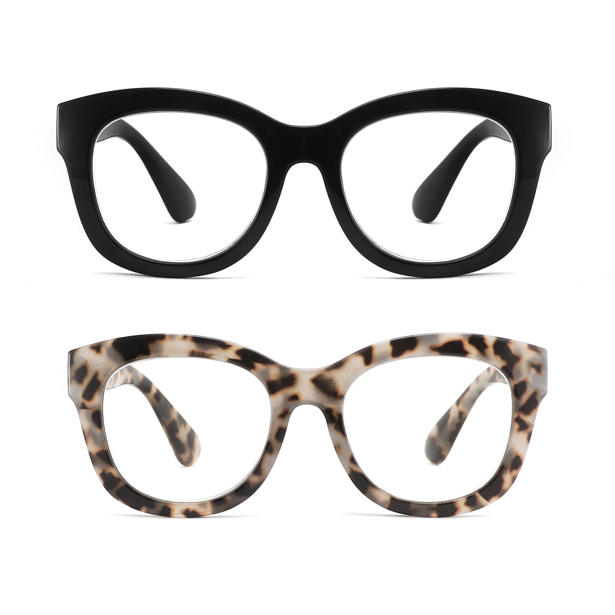 2 Pairs Oversized Retro Reading Glasses for Women, Oprah Style Large