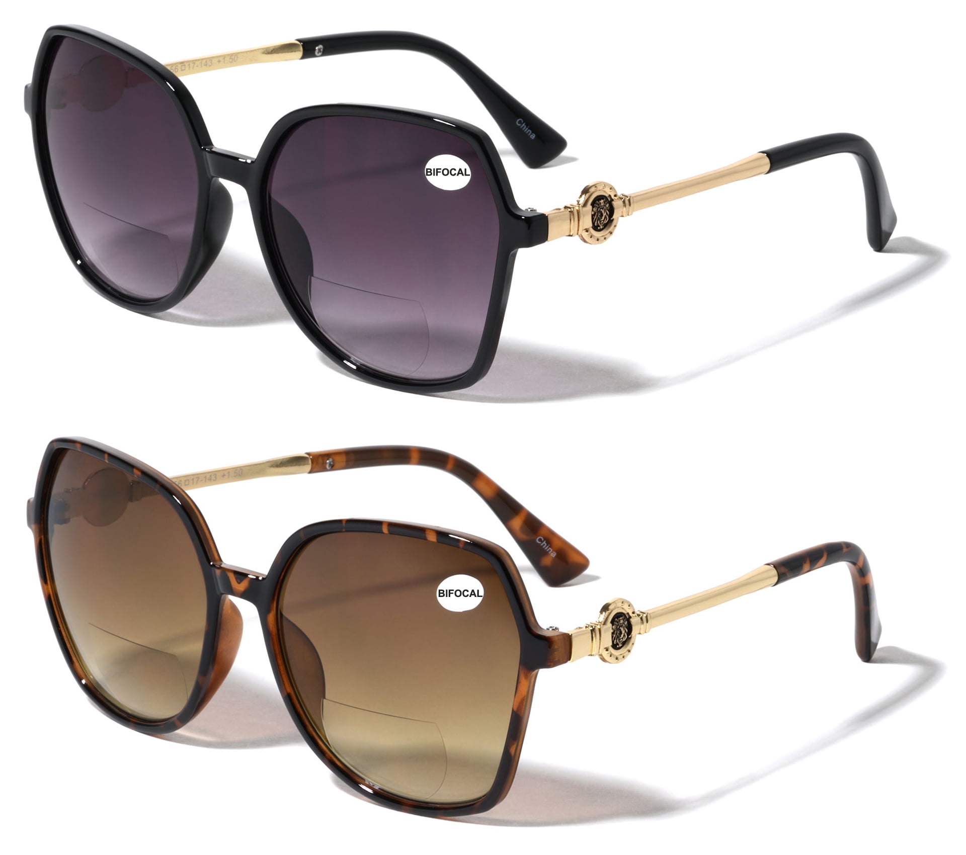 V.W.E. Oversized Butterfly Bifocal Reading Sunglasses, 2 