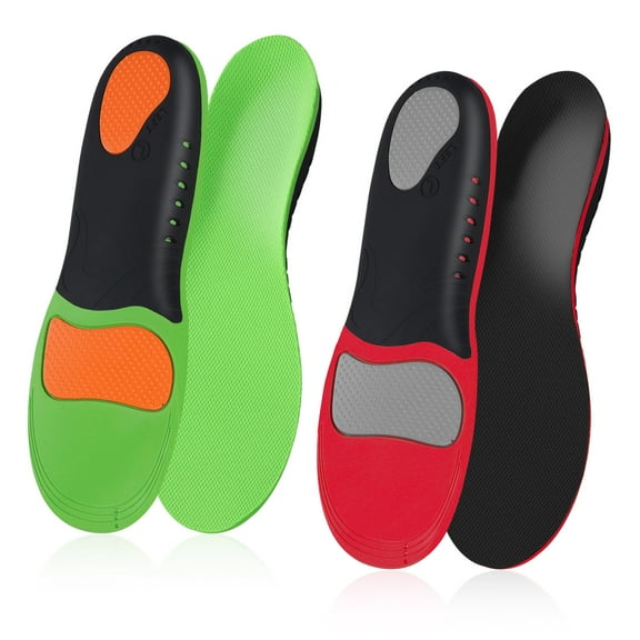 2 Pairs Plantar Fasciitis Insoles, Arch Support Inserts, Work Boot Insoles for Men Women Walking Running, Foot Pain Relief High Arch Support Insoles, Shoe Inserts for Flat Feet, L
