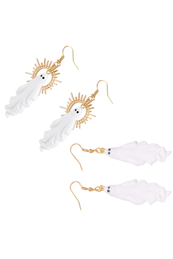 2 Pairs Playful Haunted Earrings Festival Jewelry with User Friendly Alloy