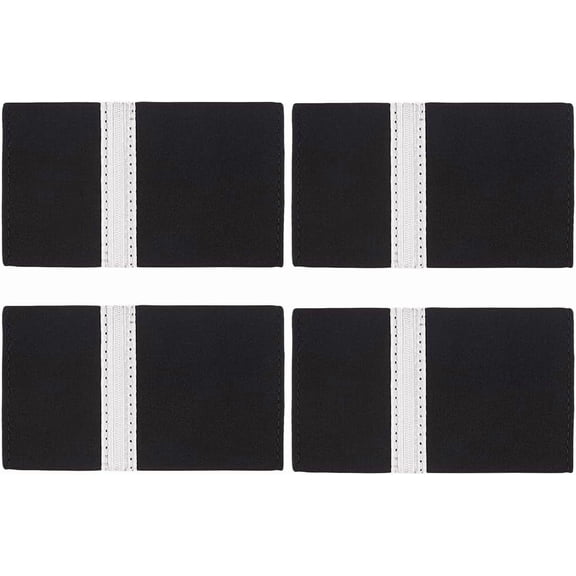 2 Pairs Polyester Fiber Epaulettes Pilot Epaulettes White 85x50x3mm DIY