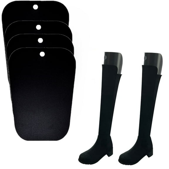 2 Pairs Practical Plastic Thicken Long Knee High Adult Shoe Support 12" Portable Multifunction Automatic Stand Hanger Shoes Shape Keeper Boot Short Inserts Holder for Men Women, Black