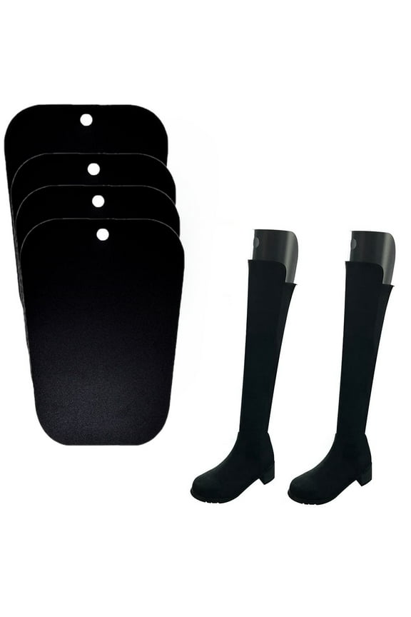 2 Pairs Practical Plastic Thicken Long Knee High Adult Shoe Support 12" Portable Multifunction Automatic Stand Hanger Shoes Shape Keeper Boot Short Inserts Holder for Men Women, Black