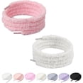 thumbnail image 1 of 2 Pairs Puffy Round Shoe Laces, 10mm Wide Thick Shoealaces for Casual Shoes, Soft Fuzzy Fluffy Shoelaces, for Casual Shoes, 1 of 8