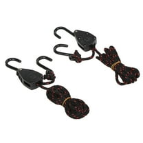 2 Pairs Pulley Ratchets Kayak and Canoe Boat Rope Lock Tie Down Strap 1/8 Inch Heavy Duty Adjustable Rope Hanger 6
