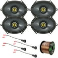 thumbnail image 1 of 2 Pairs (QTY 4) of 6x8" 225 Watts Peak Power 2-Way Car Coaxial Speakers Bundle Combo with Enrock Speaker Harness, 16 Gauge 50 Foot Speaker Wire (Compatible with Select 1998-UP Ford Vehicles), 1 of 4