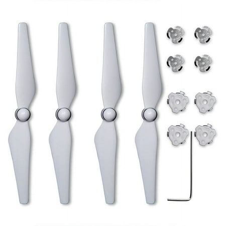 2 Pairs Quick Release Propellers Blades for DJI Phantom 4 Pro and Phantom 4 Advanced (White) - Installation Kit Included, Includes 2 Clockwise Propellers & 2 Counterclockwise Propellers