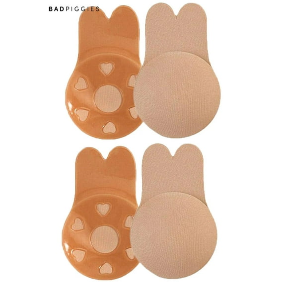 2 Pairs Rabbit Ear Women Invisible Bra Self Adhesive Strapless Backless Breathable Lifting (A to F) Cup