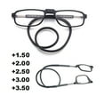 thumbnail image 1 of 2 Pairs Reading Glasses Hanging Folding Magnetic Front Click Connect Neck Readers Lightweight Eyeglasses for Men and Women 2.0,2,Black,Adult,Square,-2.0, 1 of 6