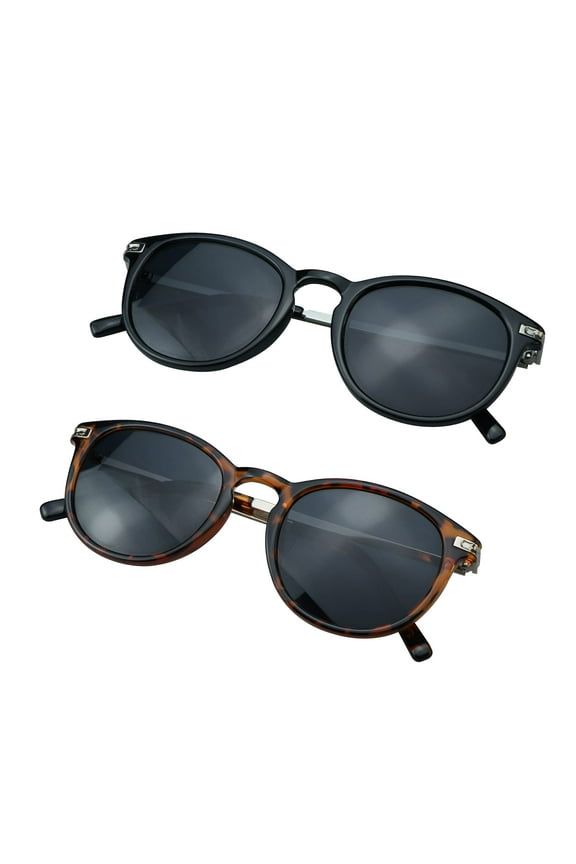 2 Pairs Reading Sunglasses with UV400 Protection Lens for Women,Trendy Driving Sun Glasses Shades (Black+Tortoise, +1.25 Magnification)