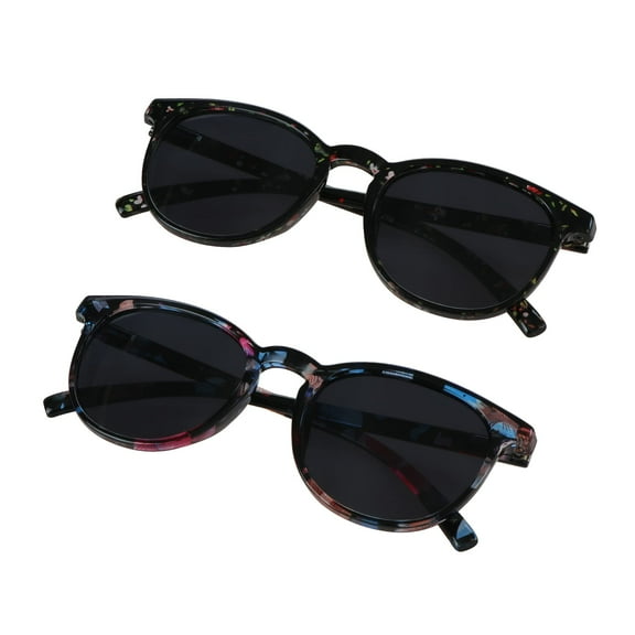 2 Pairs Reading Sunglasses with UV400 Protection Lens for Women,Trendy Driving Sun Glasses Shades (Pink+Floral, +2.00 Magnification)