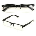 thumbnail image 1 of 2 Pairs Rectangular Half Rim Reading Glasses - Simple Classic Readers - Spring Hinge +1.75, 1 of 2