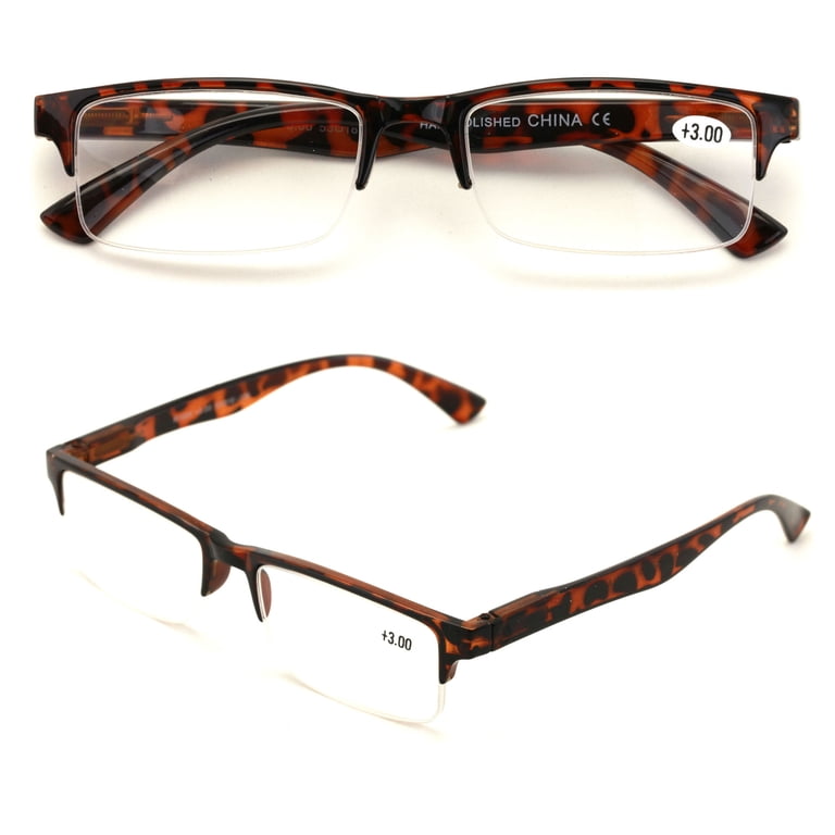 2 Pairs Rectangular Half Rim Reading Glasses - Simple  display picture 1