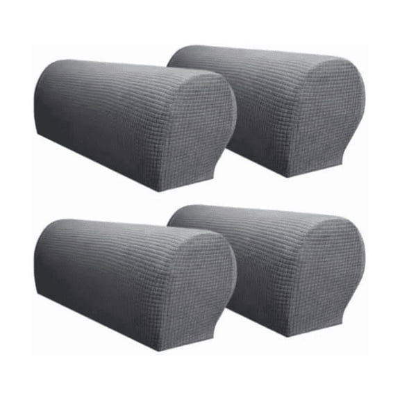 2 Pairs Removable Arm Chair Protector Armchair Covers Armrest Stretch for Sofa Couch Grey