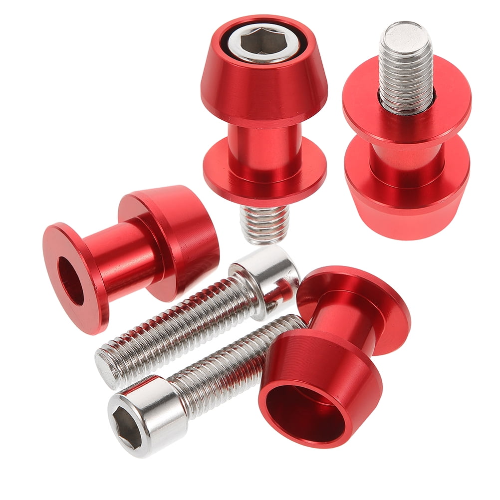 2 Pairs Replacement Swingarm Screw Stand Motorcycle Stands Rear Sliders Red