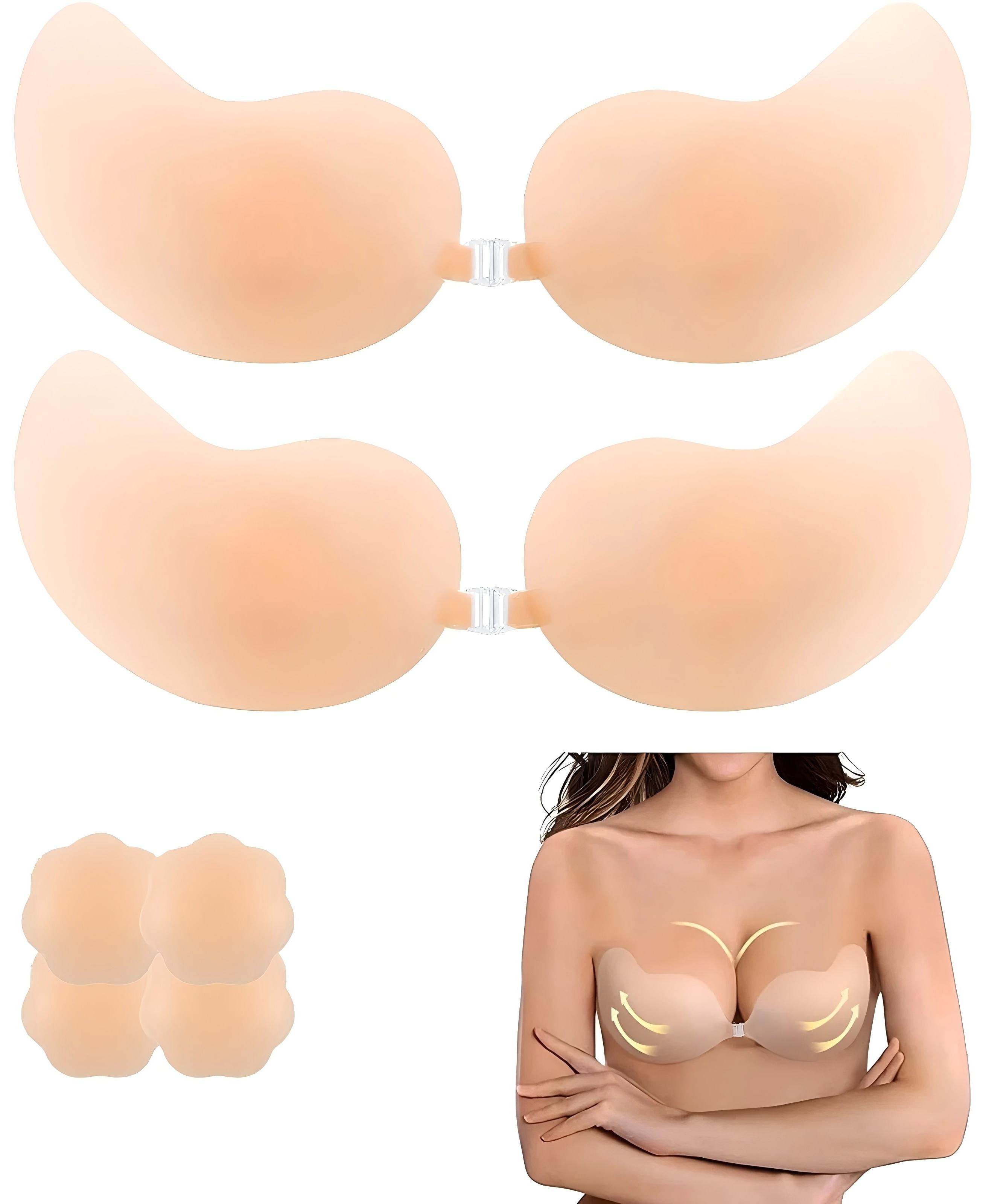 MLDRA Reusable Ultra Thin Sticky Bra with Adhesive Silicone, Strapless ...
