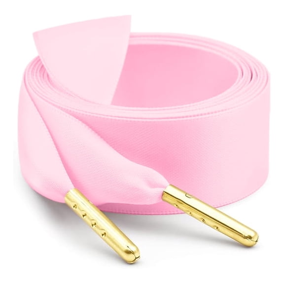 2 Pairs Ribbon Satin Sneakers Shoelaces: 20mm Wide Flat Silk Shoe Laces - 47 inch / 120CM