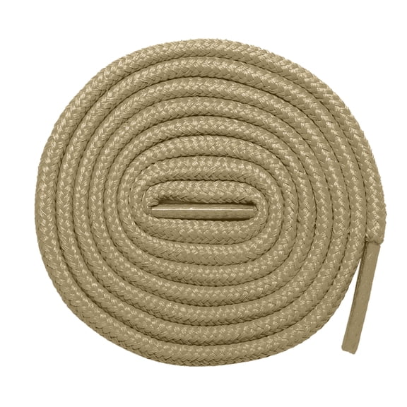 2 Pairs Round Athletic Shoelaces Replacement for Sneakers & Running Shoes 27"-72" Heavy Duty Polyester, Stay Tied, Assorted Colors Khaki,30 inch (76 cm)