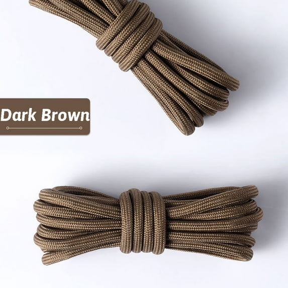 2 Pairs Round Boot Laces, 5.5MM Outdoor Work & Hiking Shoe Laces for Boots - 47.2" / 120cm