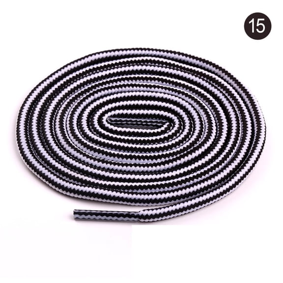 2 Pairs Round Dual Colored Striped Shoe Laces  for Sneakers, 18 Colors Shoelaces for Sneakers, Athletic Shoelaces in 2 Different Lengths