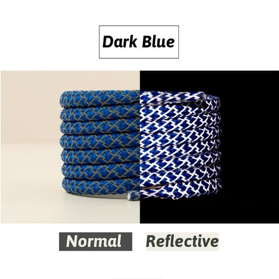 2 Pairs Round Shoe Laces Reflective Shoe Laces for Sneakers, Boots and Athletic Shoes, Shoe Strings, Boots, Work Boots & Hiking Shoes - 47 inch / 120CM