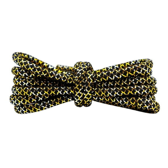 2 Pairs Round Shoe Laces for Sneakers 1/5" Colorful Gold Silver diamond Shape Shoelaces for Athletic Shoes - 47 inch / 120CM