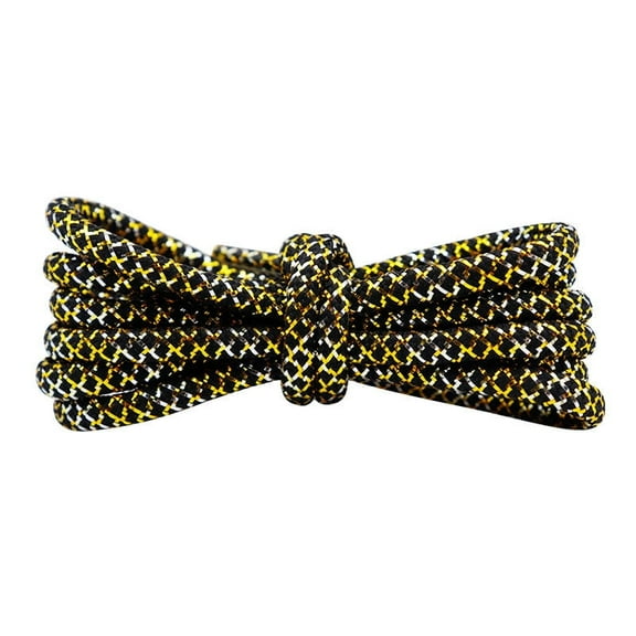 2 Pairs Round Shoe Laces for Sneakers 1/5" Colorful Gold Silver diamond Shape Shoelaces for Athletic Shoes - 47 inch / 120CM