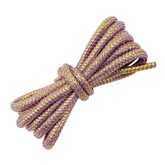 2 Pairs Round Shoe Laces for Sneakers 1/5" Premium Colorful Gold Silver Shoelaces for Athletic Shoes - 47 inch / 120CM