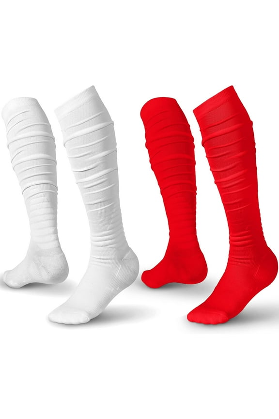 2 Pairs Scrunch Football Socks Non Slip Men Compression Sports Socks Soccer Socks