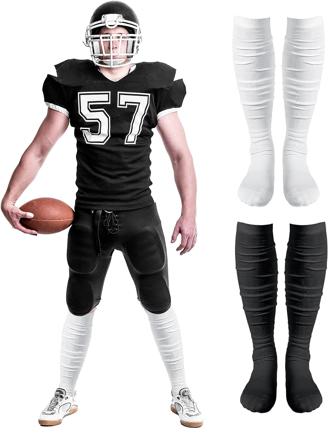 Hicarer - - Hicarer 6 Pairs High Baseball Socks Over Knee Football Softball Sock Youth Combo Long Sport Men Tube Socks Women(S,Red