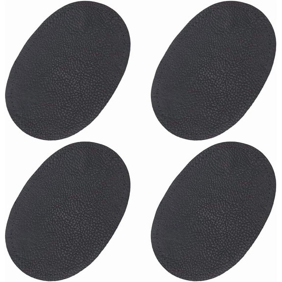 2 Pairs Sew-On Fabric Oval Elbow Knee Patches PU Leather Patch Repair Sewing Patches Sewing Appliques DIY