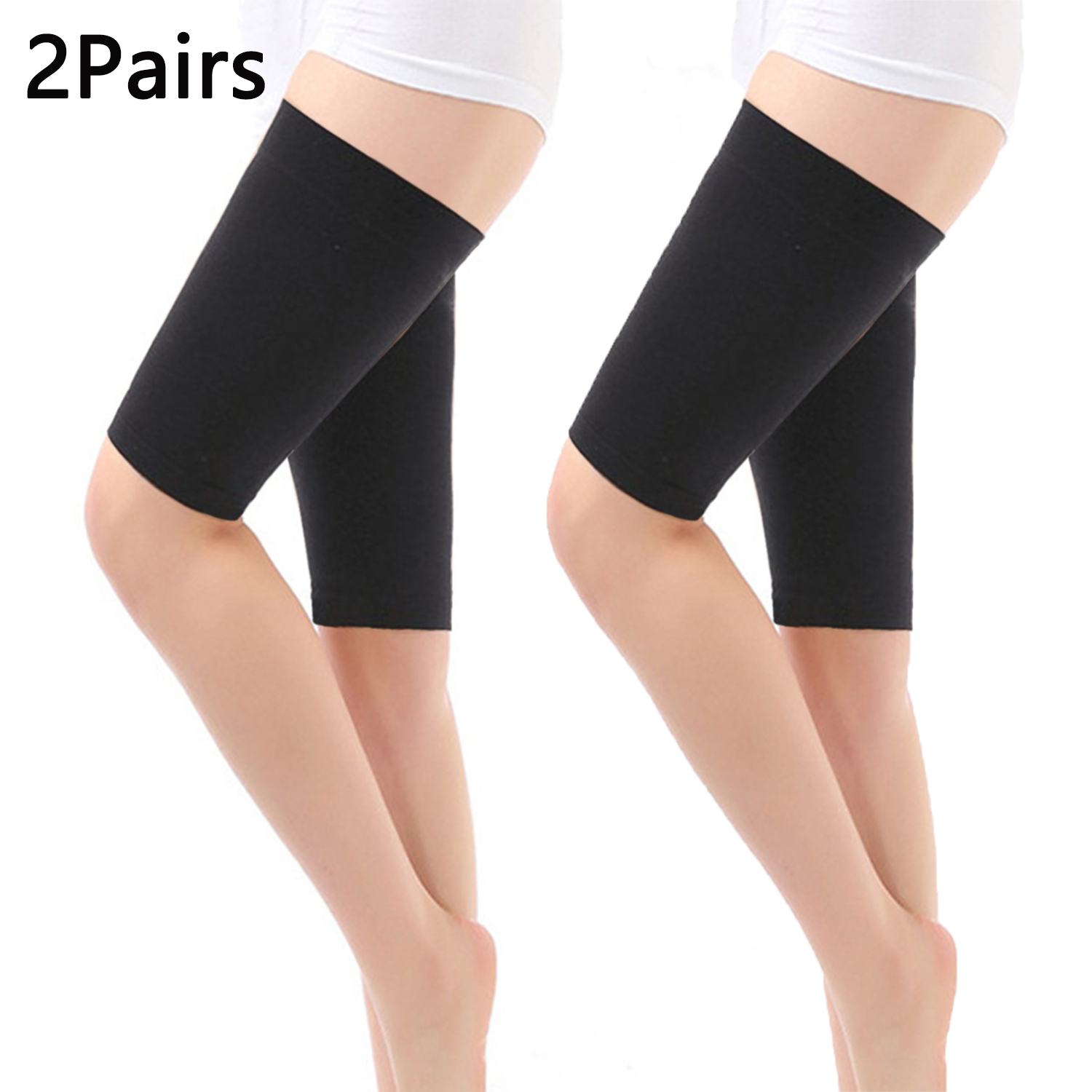 2 Pairs Shank Compression Sleeves Thigh Brace Support Lower Leg Sleeve Wrap , Quad and Hamstring
