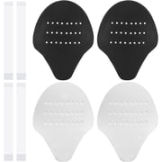 2 Pairs Shoe Crease Protector, Anti-Wrinkle Shoes Crease Shoe Toe Protectors with Adhesive Strips for Sneakers, Soft Foam Protector Toe Box Decreaser for Men's US Size 7-12 Black & White