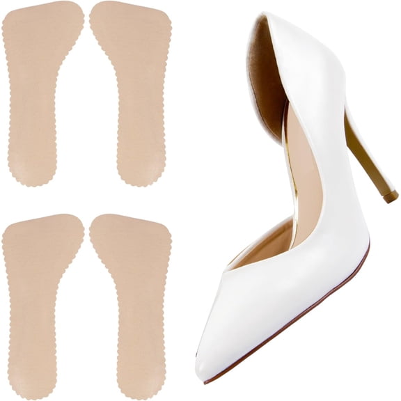 2 Pairs Shoe Inserts for High Heels, High Heel Inserts for Women Sandals, Cushioned Shoe Inserts with Arch Support,Non-Slip Sweat-Absorbing Pads for Open-Toe Heels or Strappy Footwear