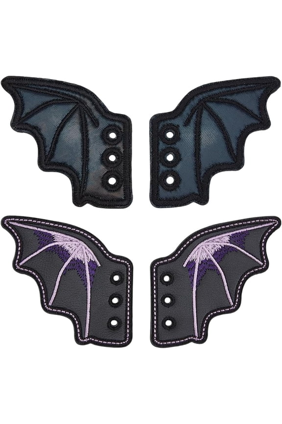 2 Pairs Shoe Wings Bat Shoe Decoration Bats Wings Leather Shoes Charm Accessories for DIY Shoes Craft Boots Skates Sneakers Running Shoes Canvas Roller Shoes Roller Derby diy