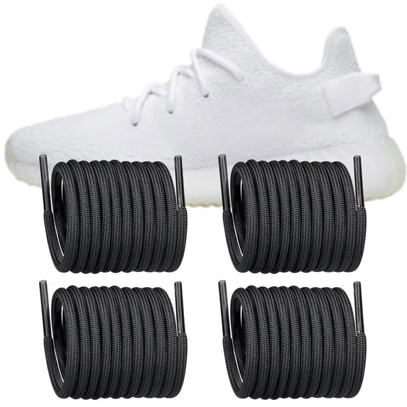 2 Pairs Shoelaces Replacement Round Laces for 350 V1/V2, 380, 500, 700, 750, 950 Sneakers Shoes(Color:Black,Size:50Inch)