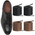 thumbnail image 1 of 2 Pairs Shoelaces for Allen Edmonds Waxed Round Shoe Laces Replacement Dress Oxford Shoes(Color:Black+Brown,Size:41Inch), 1 of 5